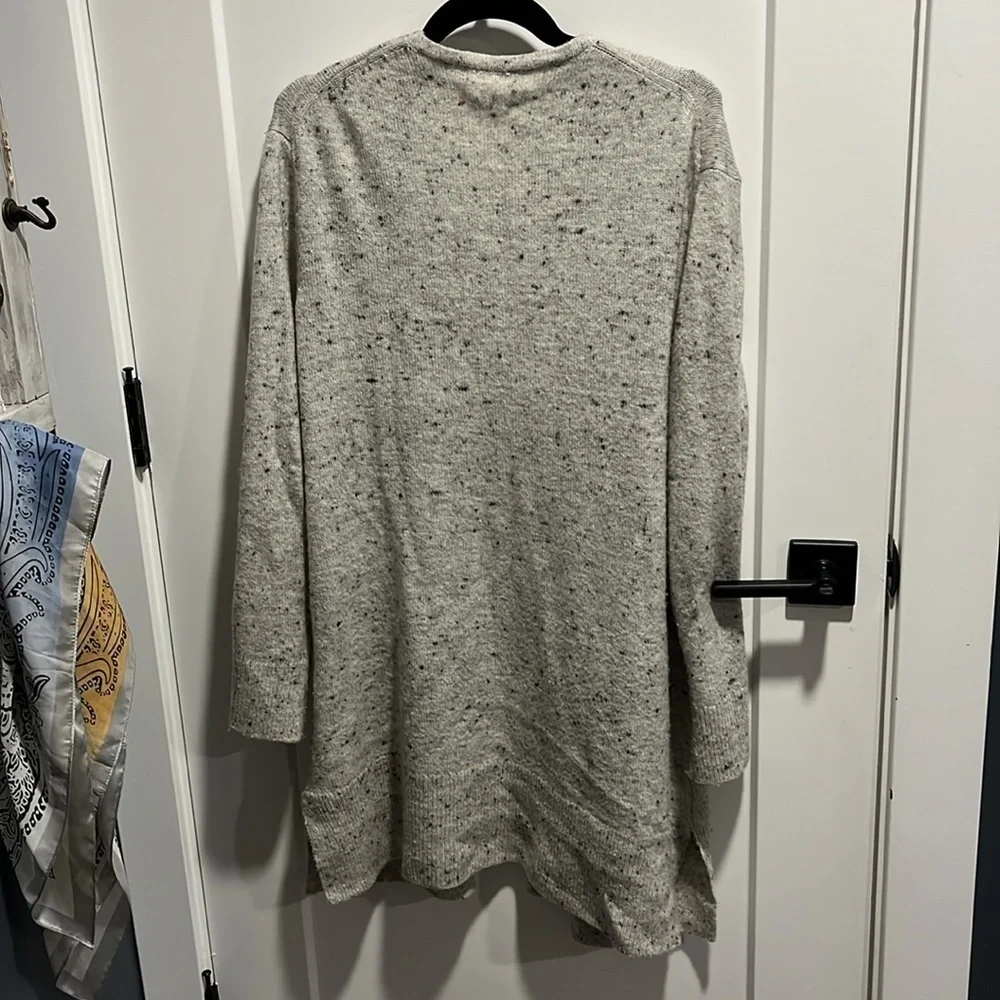Madewell Cardigan Gray Speckled Donegal Kent Sweater Coziest Yarn Open Front